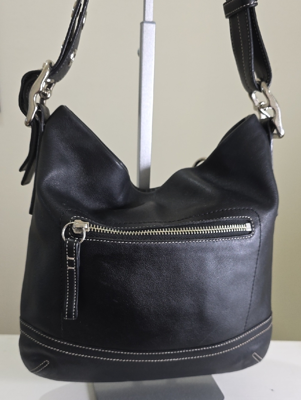 COACH 1415 Vintage 2004 Legacy Slim Black/Silver Smooth Leather Crossbody EUC - Picture 10 of 17